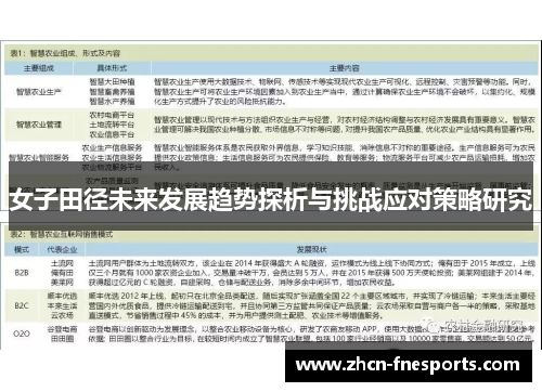 女子田径未来发展趋势探析与挑战应对策略研究
